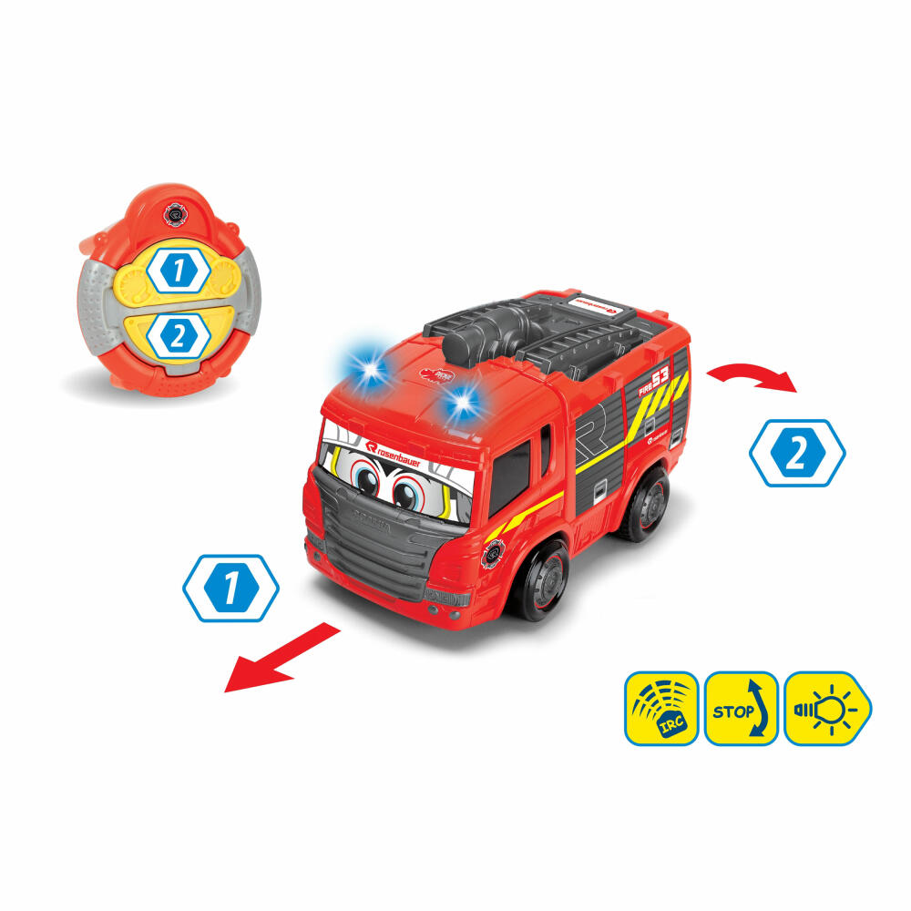 Dickie Toys IRC Happy Fire Truck, mit Infrarot-Fernsteuerung, Feuerwehrauto, Feuerwehr, Spielzeugauto, Spielzeug Auto, 203816032