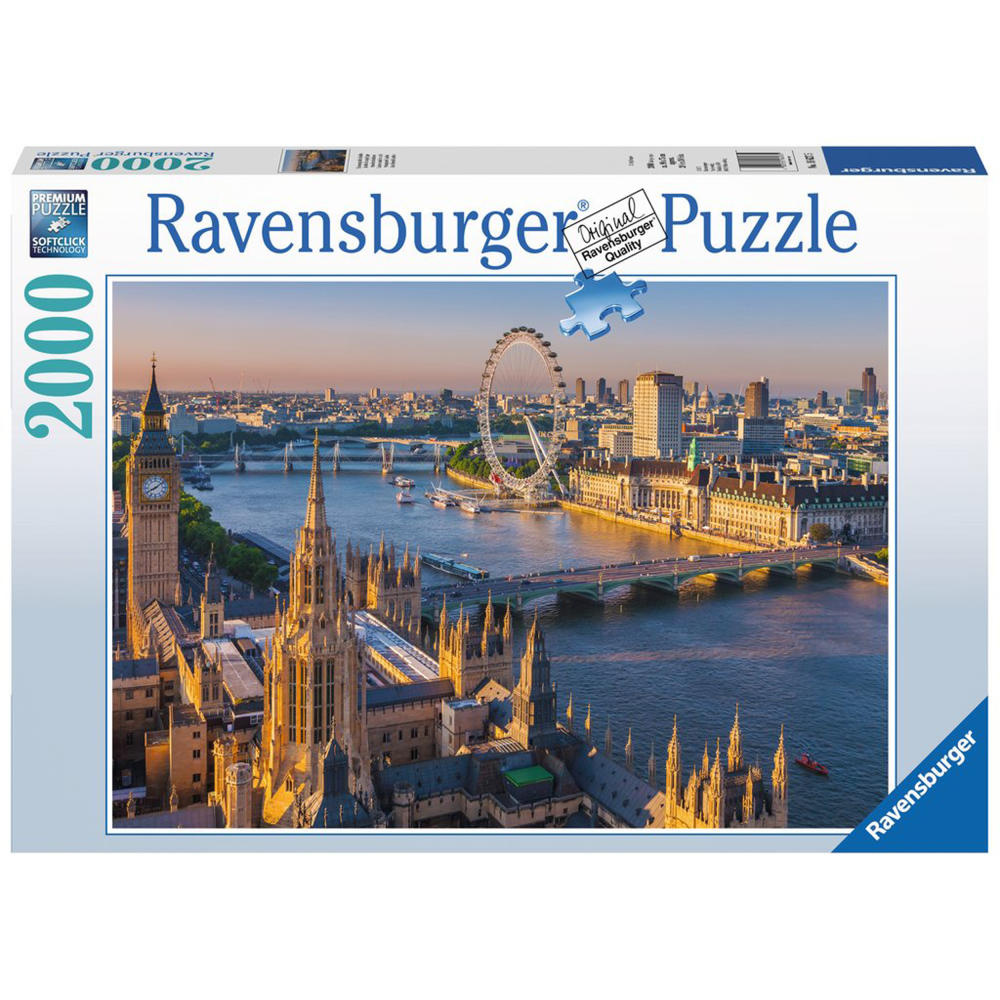 Ravensburger Puzzle Stimmungsvolles London, Erwachsenenpuzzle, Erwachsenen Puzzles, Premiumpuzzle, Standardformat, 2000 Teile, 16627 5