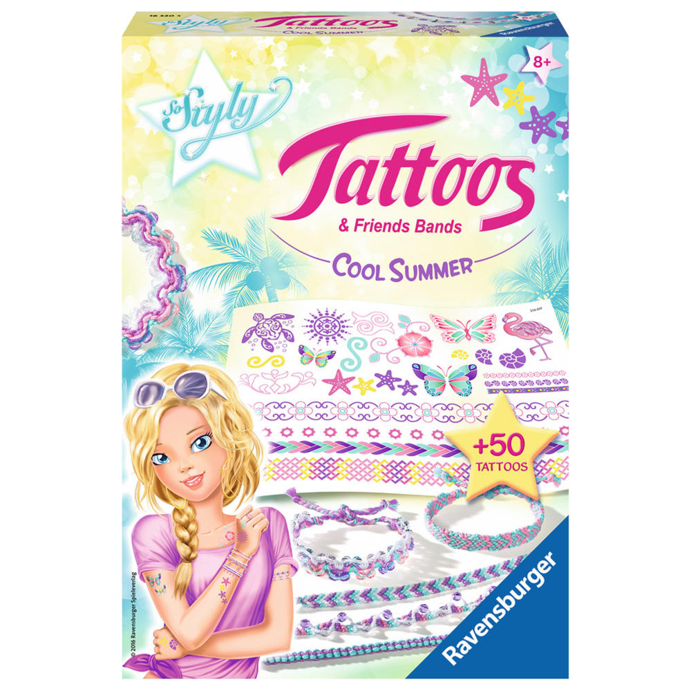 Ravensburger Basteln Tattoos & Friends Bands: Cool Summer, Bastelset, Klebe Tattoo, Freundschaftsband, Freundschafts Bändchen, Band, Ab 8 Jahren, 18320 3