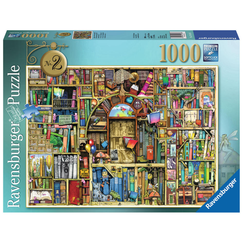 Ravensburger Puzzle Magisches Bücherregal Nr. 2, Colin Thompson Art Series, Erwachsenenpuzzle, Premiumpuzzle, Standardformat, 1000 Teile, 19418 6
