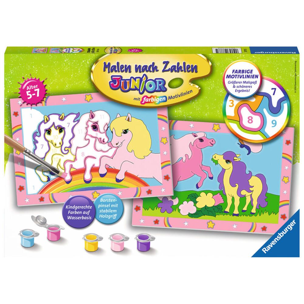 Ravensburger Malen Nach Zahlen Süße Ponys, Mal Set, Malvorlage, Vorlage, Bild, Kinder, Junior, 27773 5